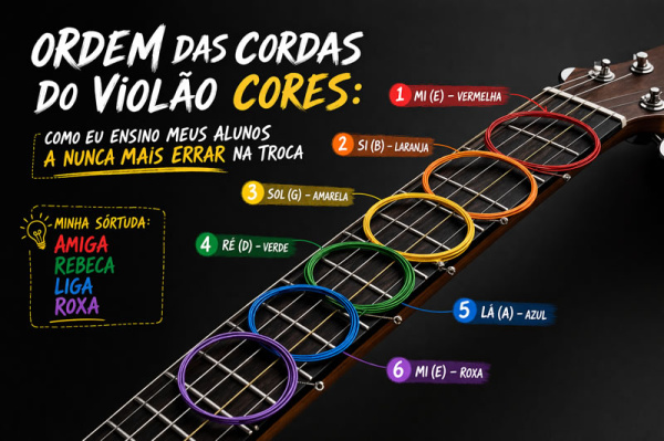 Ordem das Cordas do Violão Cores: Como Eu Ensino Meus Alunos a Nunca Mais Errarem na Troca